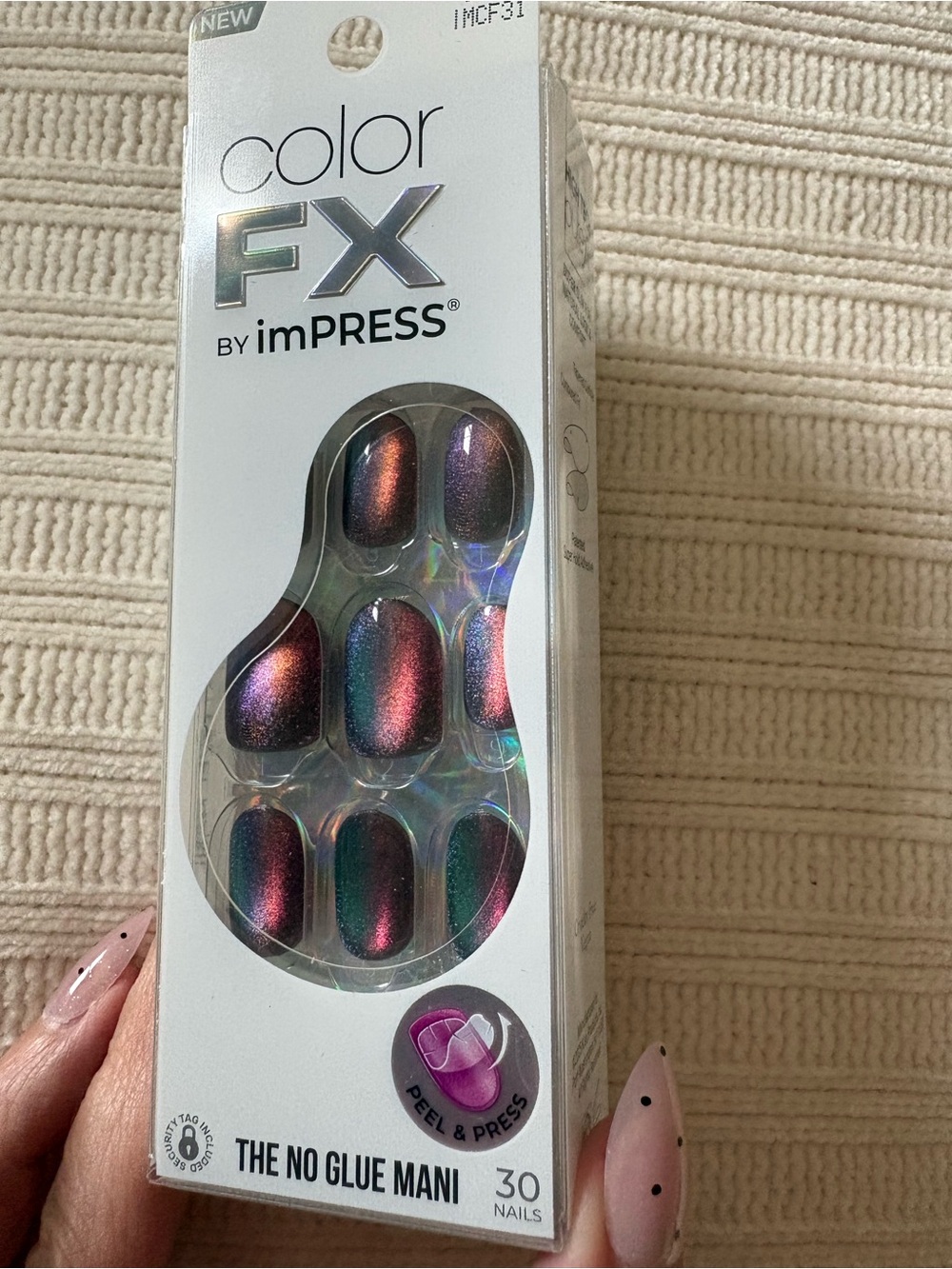 imPRESS Color FX Multichrome Press-On Nails — Shifting Purple and Green